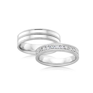 Milgrain Edge Flat Wedding Ring