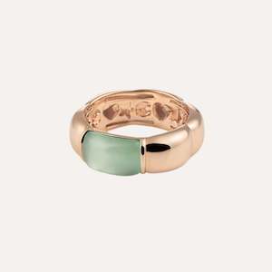 La Piazza: Al Coro La Piazza Ring Green Prehnite Gemstone Ring in 18k Gold
