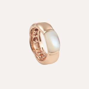 Al Coro La Piazza Ring Mother of Pearl 18k Gold