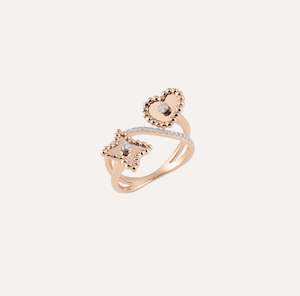 Goccia: Al Coro Palladio Ring in 18k Rose Gold with White Diamonds