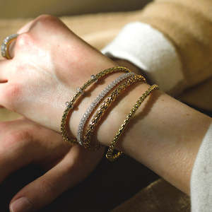 Gifts 100 201: Chimento Stretch Snakeskin Bracelet in 18k Rose Gold