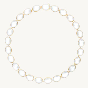 Luxury Jewellery: Nanis Dolcevita Muse Beaded Choker Necklace in Gold with Mother-of-Pearl (Small)