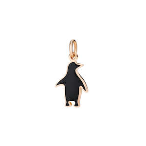 Gifts For Him: DoDo Penguin Charm Black Enamel Rose Gold