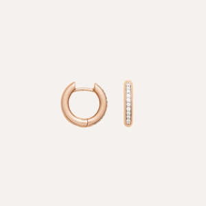 Nanis Libera Rose Gold and Diamonds Small Hoop Earrings