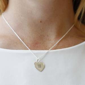 St Cuthbert's Double Heart Silver Pendant and Chain