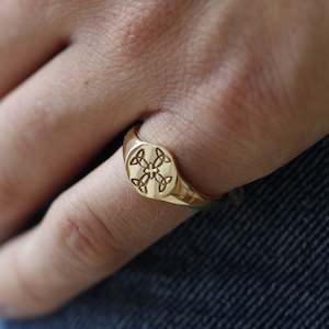 St Cuthbert's Leavers Graduation Yellow Gold Signet Ring 2025