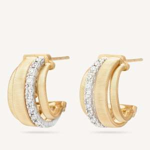 Hoop Earrings: Marco Bicego Masai Gold Four Strand Pavè Diamond Hoop Earrings