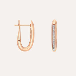 Hoop Earrings: Nanis Libera Rose Gold and Diamonds Small Square Hoop Earrings