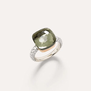 Autumn 23: Pomellato Nudo Maxi Diamond Ring 18k Gold with Prasiolite and Diamonds