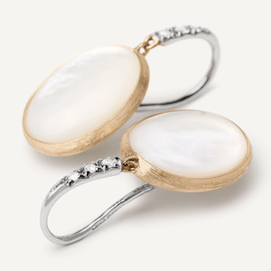 Mothers Day Gifts: Marco Bicego Siviglia Mother of Pearl 18k Gold and Diamond French Hook Earrings