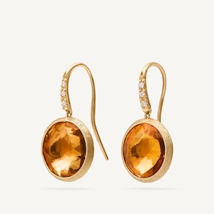 Marco Bicego Jaipur 18k Gold Citrine Quartz Drop Earrings