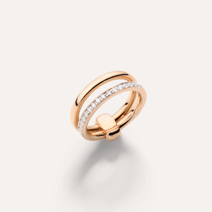 Pomellato Together Ring in 18k Rose Gold with White Diamonds