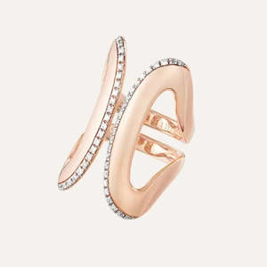 Nanis Libera Icon Rose Gold and Diamonds Statement Ring
