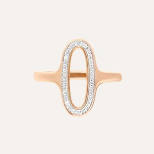 Nanis Libera: Nanis Libera Rose Gold and Diamonds Oval Signet Ring