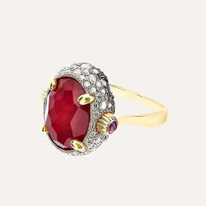 Nanis Reverse: Nanis Rubies, Diamonds and Rock Crystal Double Face Ring (Large)
