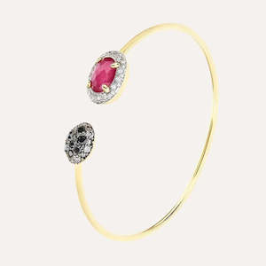 Nanis Reverse: Nanis Reverse Gold, Ruby and Diamonds Bracelet