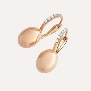 Elite: Nanis Ciliegine Rose Gold Boules Earrings with Diamonds Small