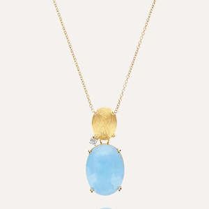 Ipanema: Nanis Ipanema Aquamarine and Gold Pendant with Diamond Detail