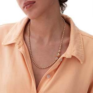 Ivy: Nanis Ivy Rose Gold Boules and Diamonds Iconic Convertible Necklace