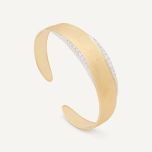 Marco Bicego Lunaria Gold Bangle with Diamond Detail (Medium)