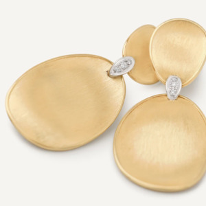Marco Bicego Lunaria 2 Drop Earrings with Diamond Accents (Medium)