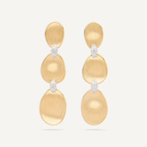 Marco Bicego Earrings: Marco Bicego Lunaria Drop Earrings with Diamond Accents