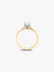 Solitaire Collection: Tulipano Solitaire Diamond Engagement Ring in Yellow Gold
