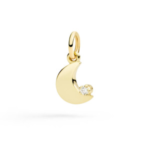 DoDo Charm MOON 9kt Yellow Gold with Diamond Detail