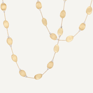Marco Bicego Necklaces: Marco Bicego Lunaria Gold Necklace with Diamonds (Long)