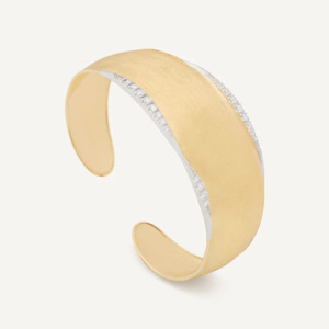 Marco Bicego Lunaria Gold Bangle with Diamond Detail (Large)