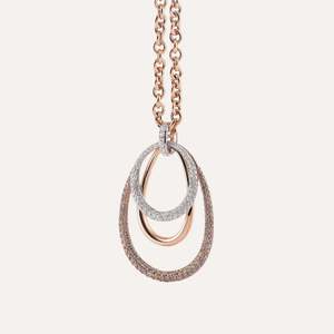 Pendants With Chain: Al Coro Serenata Oval Pendant with Diamonds, 18k Gold