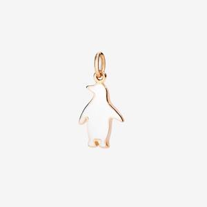 DoDo Penguin Charm White Enamel Rose Gold