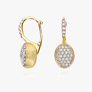 Type Drop Earrings: Nanis Boules 18k Gold Earrings with Pavé Diamonds (Small)