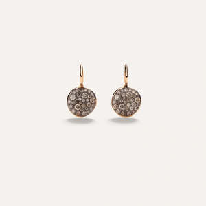 Pomellato Earrings: Pomellato Sabbia Earrings in 18k Rose Gold with Brown Diamonds