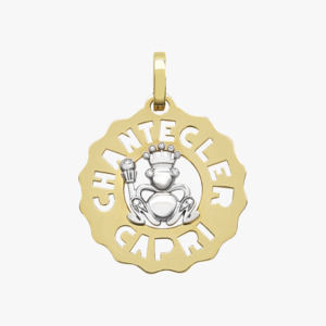 Pendants With Chain: Chantecler Frog Prince Logo Pendant Yellow & White Gold Diamonds