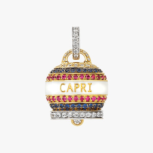 Pendants With Chain: Chantecler Campanella Capri Charm Yellow Gold, Gemstones & Diamonds