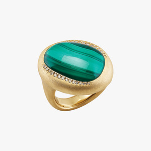 Gold Rings: Chantecler Green Malachite 18k Gold Ring