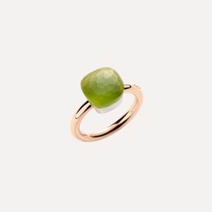 Gold Rings: Pomellato Nudo Gelé Ring 18k Gold with Lemon Quartz and Chrysoprase