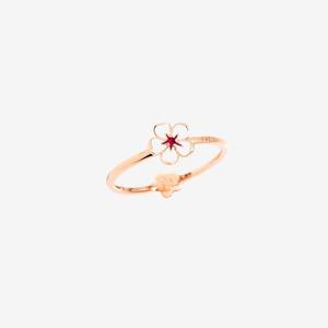 Dodo Rings: DoDo Ring CHERRY BLOSSOM Rose Gold White Enamel
