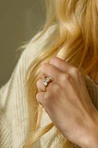 Three Stone Trilogy Engagement Rings: Trittico Three Stone Oval Diamond Engagement Ring