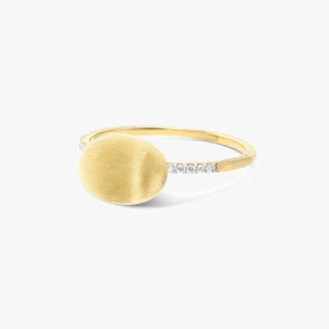 Nanis Gold Boule Ring with Side Pavé Diamond Detail - Small