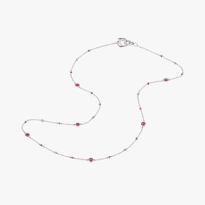 Chantecler Capri Necklace in 18kt White Gold with Rubies and Diamonds