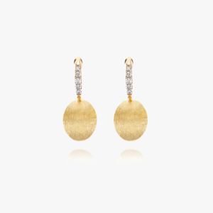 Nanis Boule Gold Drop Earrings with Diamond Detail - Small