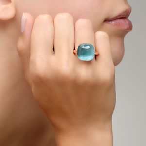 Pomellato Nudo Assoluto Ring 18k Gold with Sky Blue Topaz