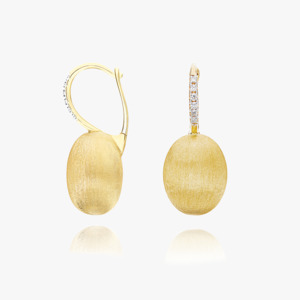 Nanis Boule Gold Drop Earrings with Diamond Detail - Medium