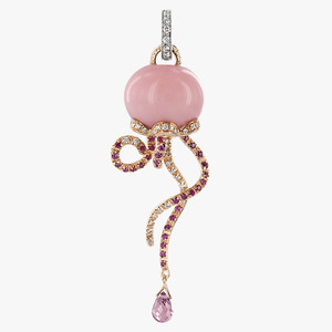 Chantecler Campanelle Jellyfish Charm in 18kt Rose & White Gold with Pink Opal &&hellip;