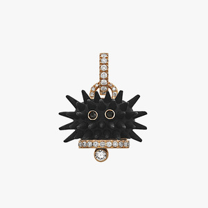 Chantecler Campanelle Urchin Medium Charm in 18kt Rose Gold, Black Titanium & Black Diamonds