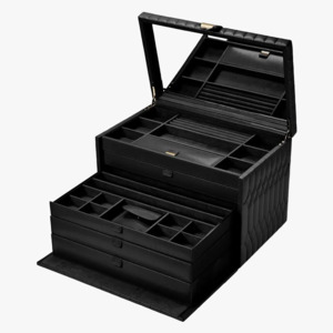 WOLF Lauren Extra Large Jewellery Box in Black