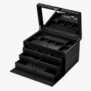 WOLF Lauren Large Jewellery Box in Black