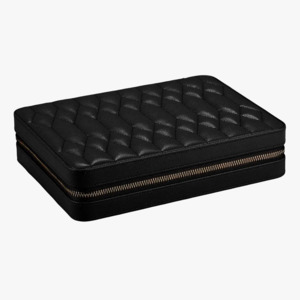 WOLF Lauren Jewellery Large Zip Case in Black, Jewellery Box